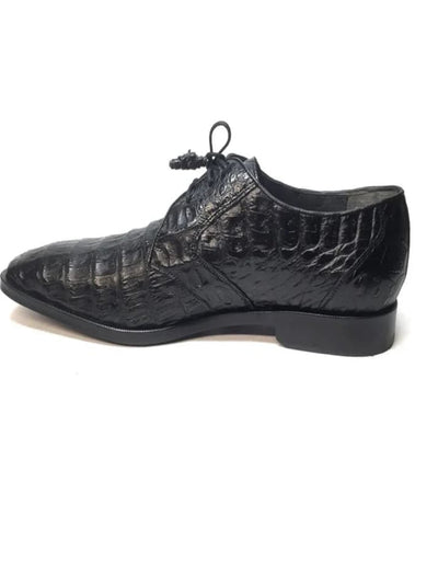 Los Altos Black All-Over Crocodile Lace Up Dress Shoes 4   - from alligatorwarehouse.com