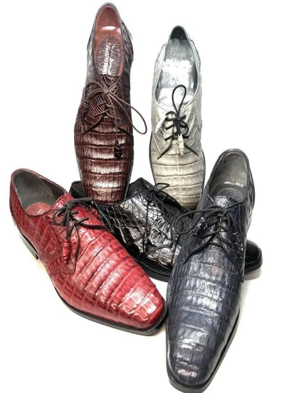Belvedere - Chapo, Genuine Hornback Caiman Dress Shoe - Black - 1465