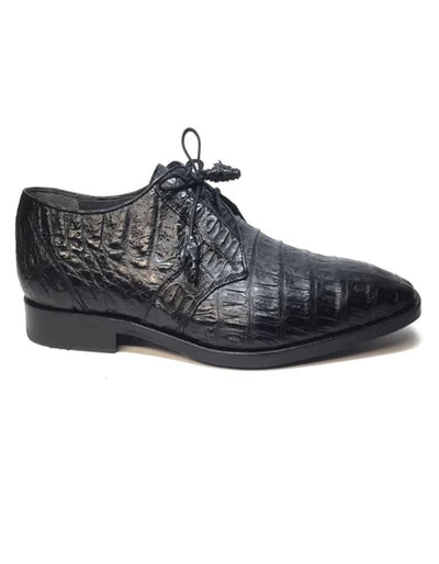 Los Altos Black All-Over Crocodile Lace Up Dress Shoes 3   - from alligatorwarehouse.com