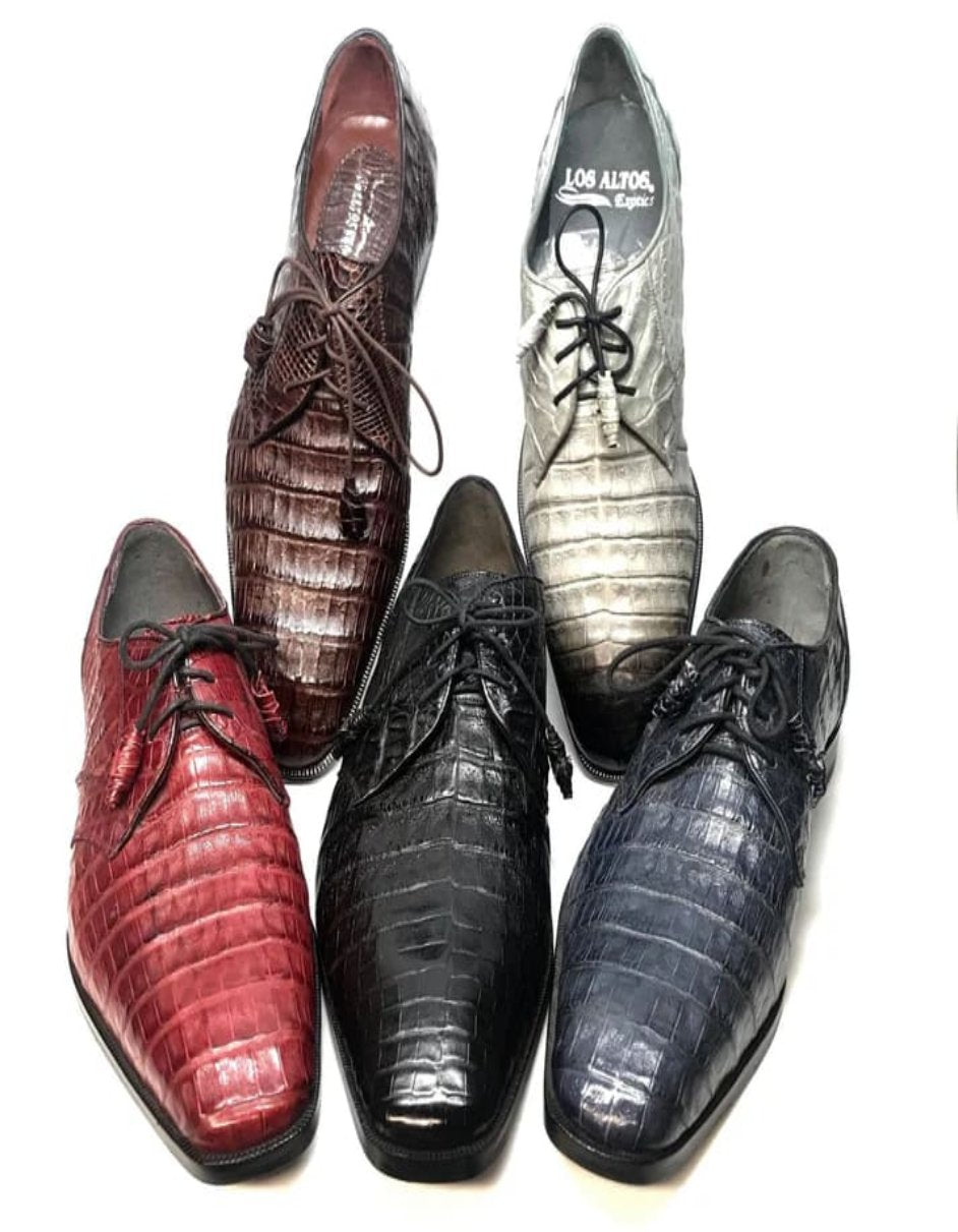 Los Altos All-Over Crocodile Lace Up Dress Shoes