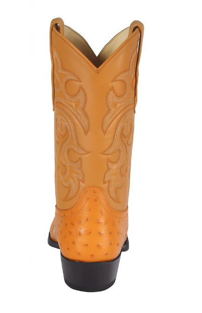 Los Altos Men's Yellow Gold Buttercup Genuine Full Quill Ostrich Boots 3   - from alligatorwarehouse.com