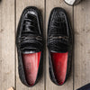 Marco Di Milano Hugo Men's Shoes Black Stylish Exotic Alligator Horsebit Loafers 7 HUGO ALL_ALLIGATOR_BLACK_6  - from alligatorwarehouse.com