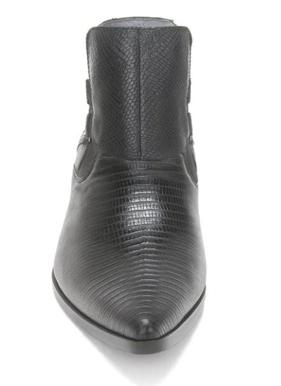 Los Altos Men's Black Genuine Lizard Ankle Boots 5   - from alligatorwarehouse.com
