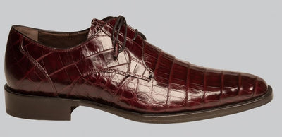 Mezlan Burgundy Crocodile Shoes Men Plain Toe Anderson 4   - from alligatorwarehouse.com
