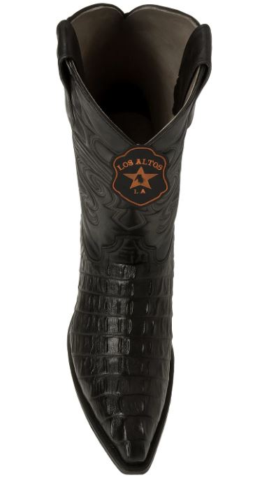 Los Altos Men's Black Genuine Caiman Tail Boots 4   - from alligatorwarehouse.com