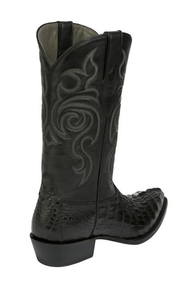 Los Altos Men's Black Genuine Caiman Tail Boots 3   - from alligatorwarehouse.com
