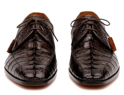 Marco Di Milano Men's Brown Hornback Exotic Shoes Bike Toe Cancun 3 CANCUN_CAIMAN FUSCUS_GRAY_9.5  - from alligatorwarehouse.com