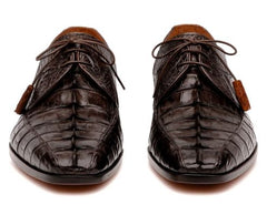 Marco Di Milano Men's Brown Hornback Exotic Shoes Bike Toe Cancun