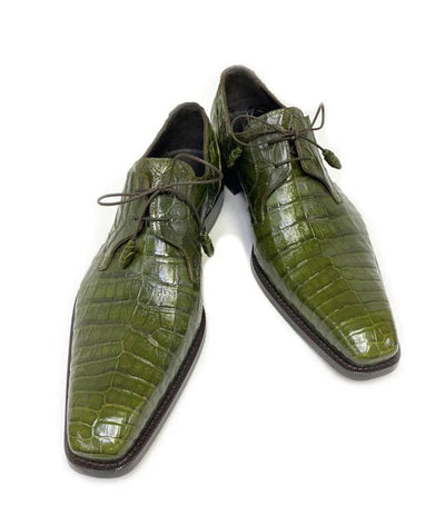 Anderson Crocodile Oxford Olive 3   - from alligatorwarehouse.com