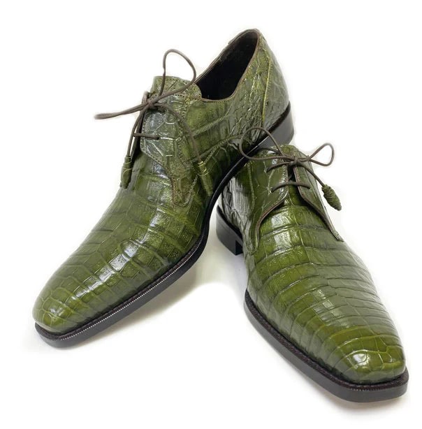 Mezlan Anderson Crocodile Oxford Olive