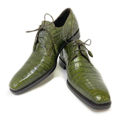 Anderson Crocodile Oxford Olive 4   - from alligatorwarehouse.com