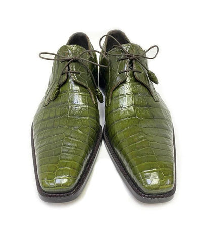 Anderson Crocodile Oxford Olive 1   - from alligatorwarehouse.com
