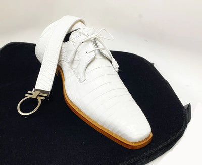 Anderson Crocodile Oxford White 2   - from alligatorwarehouse.com