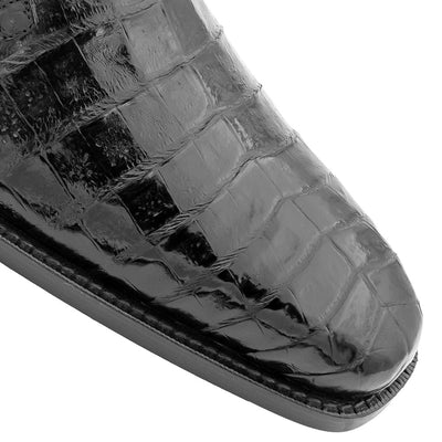 Men's Crocodile Lace Up Anderson Black By Mezlan Made In Spain Brand 4   - from alligatorwarehouse.com