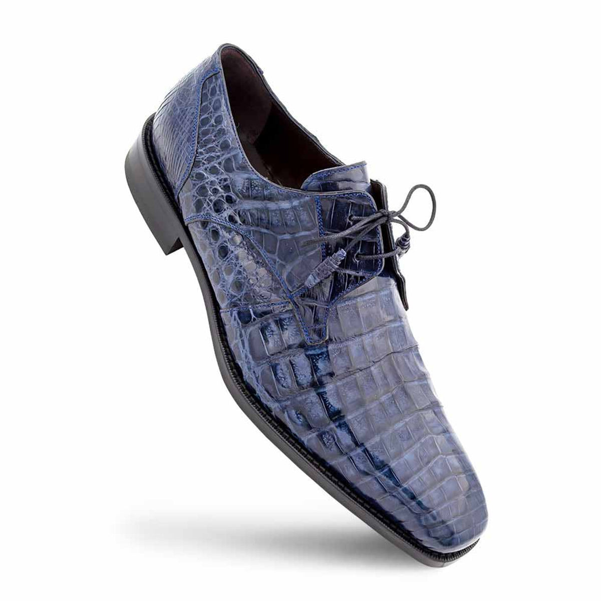 Anderson Blue Genuine Crocodile Lace-Up By Mezlan Made In Spain Brand