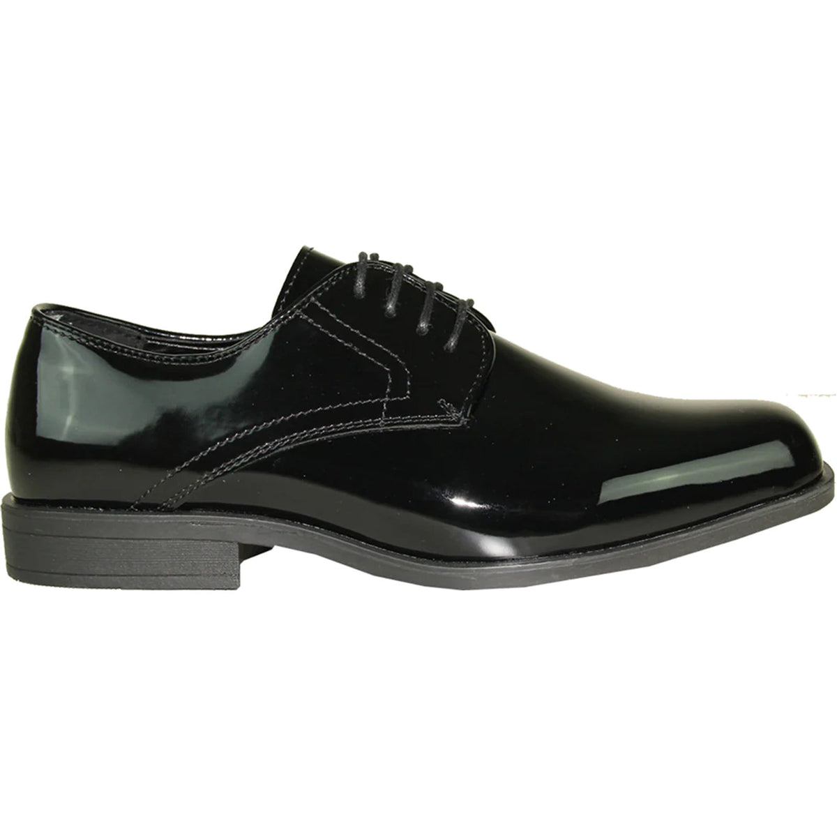 Bravo Mens Classic Formal Shiny Patent Tuxedo Shoe in Black