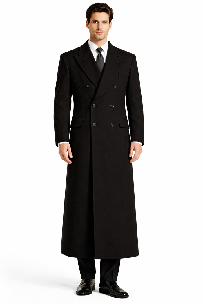 Authentic Fully Lined Double Breasted men's Wool Blend Dress Coat
