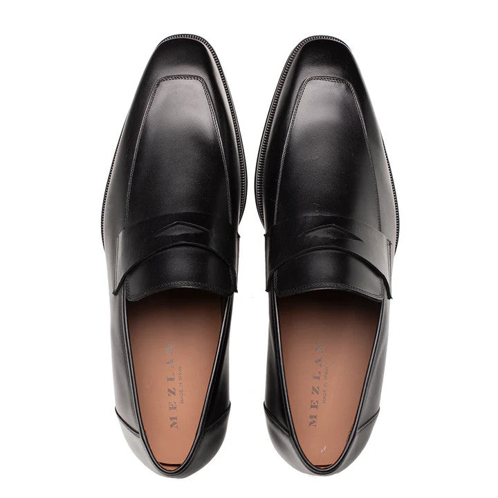 Avenue Rubber Sole Penny Loafer Black By Mezlan Made In Spain Brand