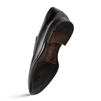 Avenue Rubber Sole Penny Loafer Black By Mezlan Made In Spain Brand 3   - from alligatorwarehouse.com