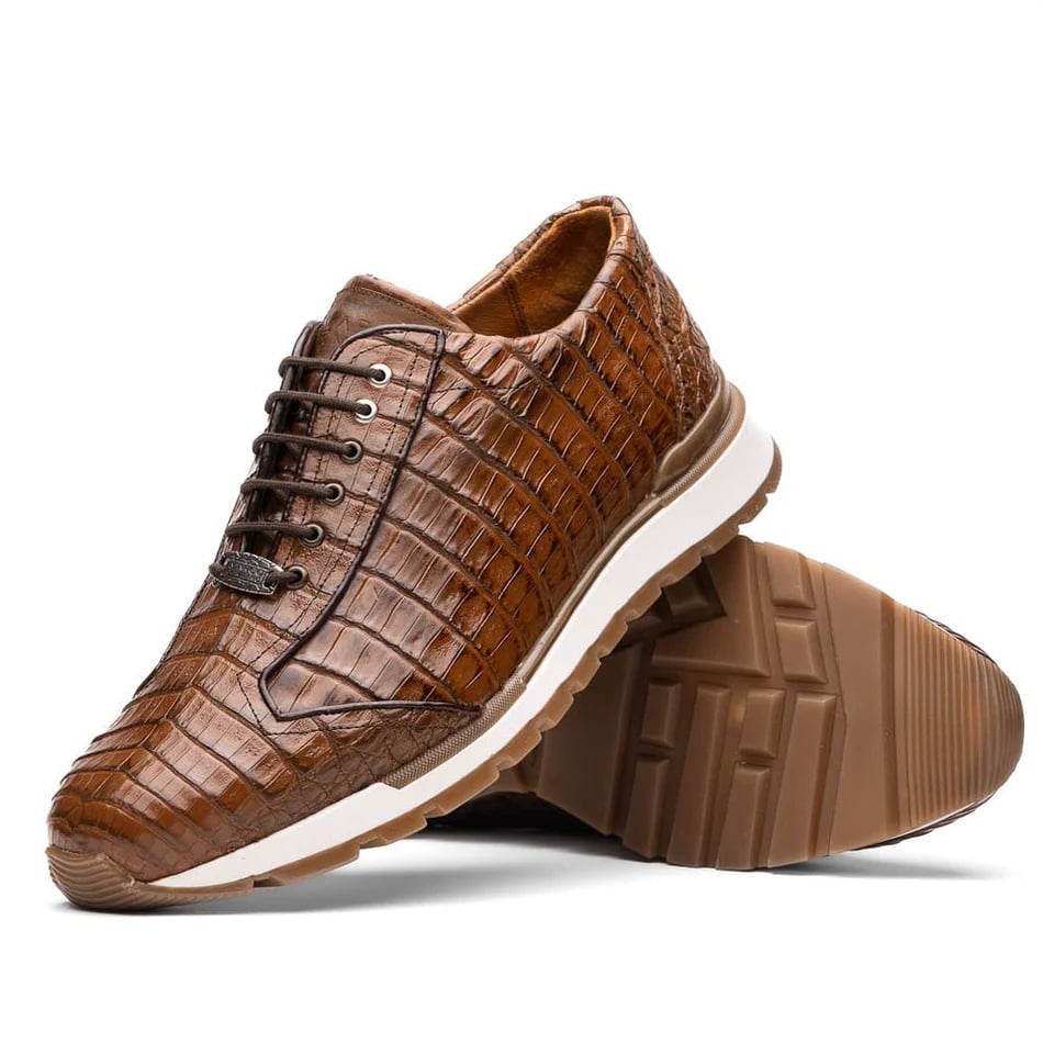 Marco Di Milano Alonzo Men's Shoes Genuine Caiman Crocodile Casual Sneakers