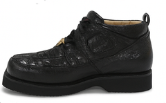 Los Altos Casual Black Caiman Belly & Ostrich Shoes
