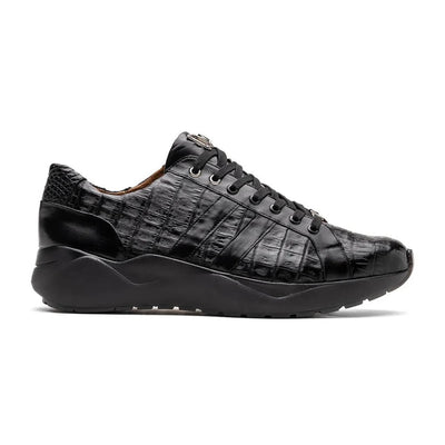 Marco Di Milano Nino Men's Shoes Black Sleek Genuine Caiman Crocodile Fashion Sneaker 2 NINO_CAIMAN FUSCUS_BLACK_8  - from alligatorwarehouse.com