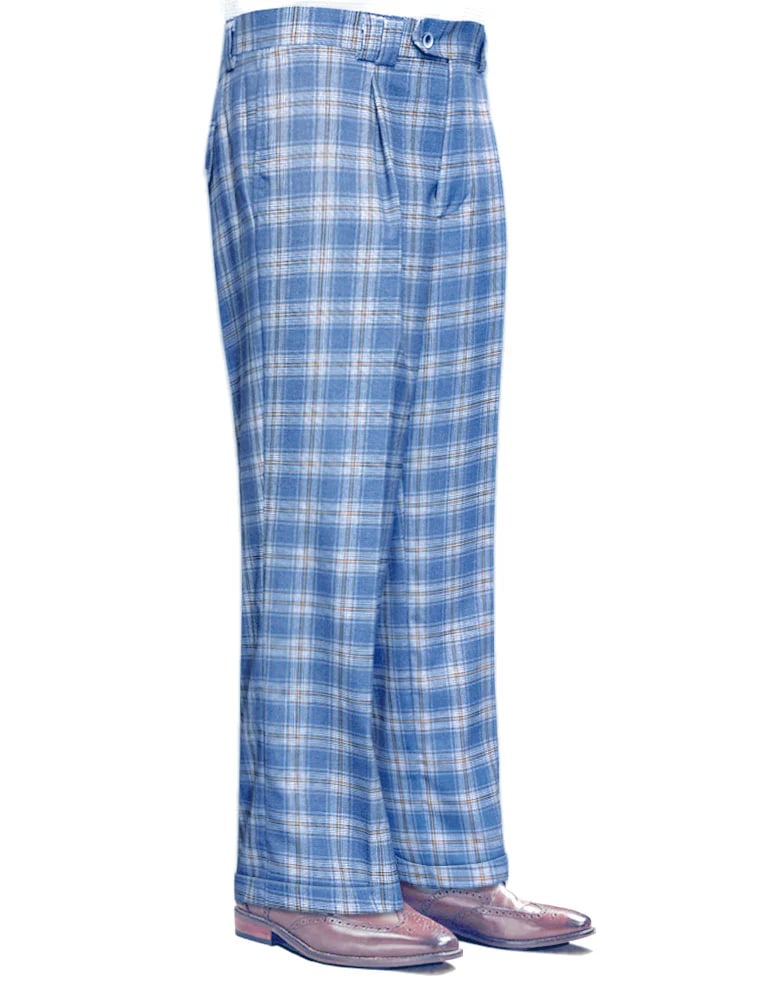 Statement Clothing | ﻿Wide Leg Plaid Pants Blue