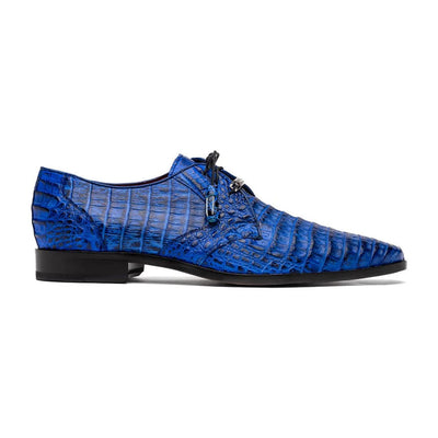 Marco Di Milano Lacio Men's Shoes Electric Blue Genuine Caiman Crocodile Dress Derby Oxfords 4 LACIO_CAIMAN FUSCUS_ELECTRIC BLUE_8.5  - from alligatorwarehouse.com