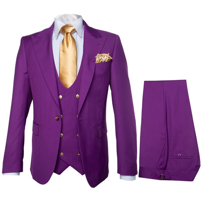 Rossi Man BOND RM1778 Slim Fit 3-Piece Purple Suit – Elegant Tailored Suit for Men 1   - from alligatorwarehouse.com