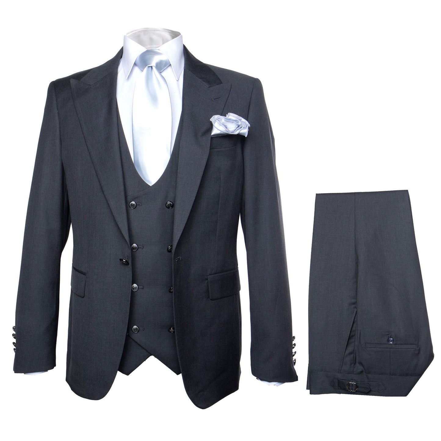 Rossi Man BOND RM1779 Slim Fit 3-Piece Black Suit – Tailored Formalwear for Men