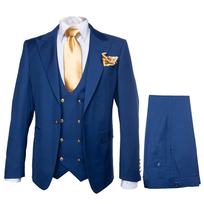 Rossi Man BOND RM1780 Slim Fit 3-Piece Suit – Modern Royal Blue Suit for Men 1   - from alligatorwarehouse.com
