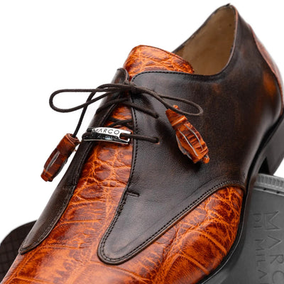 Marco Di Milano Anzio Exotic Alligator & Calfskin Leather Brandy Oxfords 3 ANZIO_ALLIGATOR_BRANDY_8  - from alligatorwarehouse.com