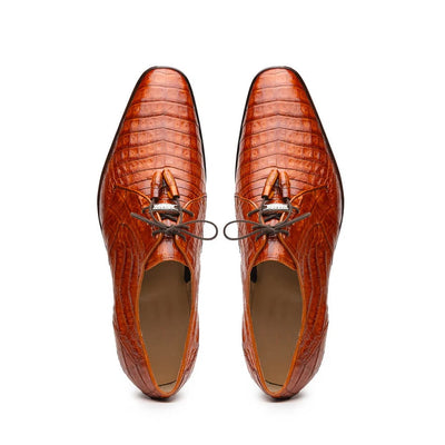Marco Di Milano Lacio Men's Shoes Brandy Exotic Crocodile Derby Oxfords 9 LACIO_CAIMAN FUSCUS_COGNAC (BRANDY)_8.5  - from alligatorwarehouse.com