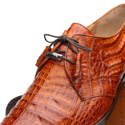 Marco Di Milano Lacio Men's Shoes Brandy Exotic Crocodile Derby Oxfords 2 LACIO_CAIMAN FUSCUS_COGNAC (BRANDY)_8.5  - from alligatorwarehouse.com