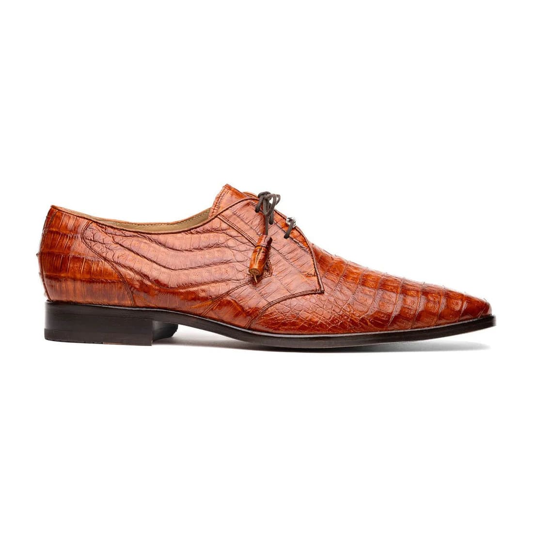 Marco Di Milano Lacio Men's Shoes Brandy Exotic Crocodile Derby Oxfords