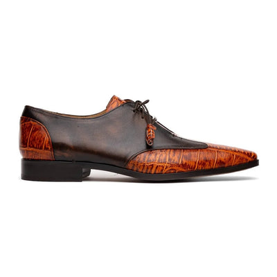 Marco Di Milano Anzio Exotic Alligator & Calfskin Leather Brandy Oxfords 11 ANZIO_ALLIGATOR_BRANDY_8  - from alligatorwarehouse.com