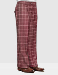 Statement Clothing | ﻿Wide Leg Plaid Pants Brick