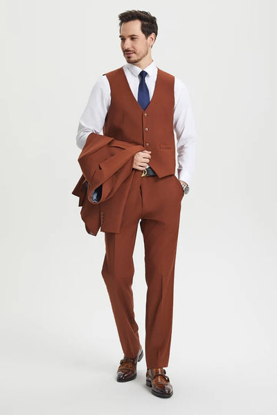 Brown Wedding Suit - Jacket + Pants - Brown Tuxedo - Brown Groomsmen Classic Suit 4 36-3641  - from alligatorwarehouse.com