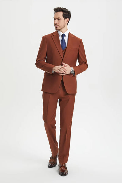 Brown Wedding Suit - Jacket + Pants - Brown Tuxedo - Brown Groomsmen Classic Suit 3 36-3641  - from alligatorwarehouse.com