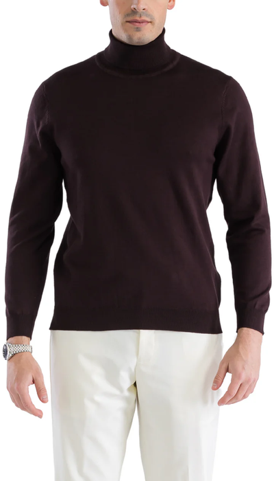 MENS BROWN PULLOVER TURTLENECK SWEATER 1   - from alligatorwarehouse.com
