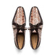 Marco Di Milano Caribe Men's Shoes Rustic White & Brown Genuine Hornback Caiman Crocodile Dress Derby Oxfords