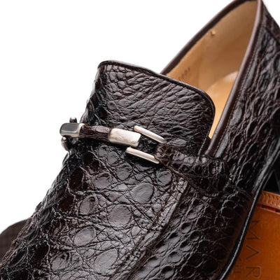 Marco Di Milano Fabro Men's Shoes Brown Exotic Crocodile Horsebit Loafers 10 FABRO-TIN_CAIMAN_BROWN_8  - from alligatorwarehouse.com