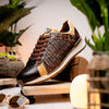 Marco Di Milano Portici Men's Shoes Orix & Brown Exotic Lizard / Crocodile Casual Sneakers 5 PORTICI_CAIMAN-LIZARD TEJU_ORIX_6  - from alligatorwarehouse.com