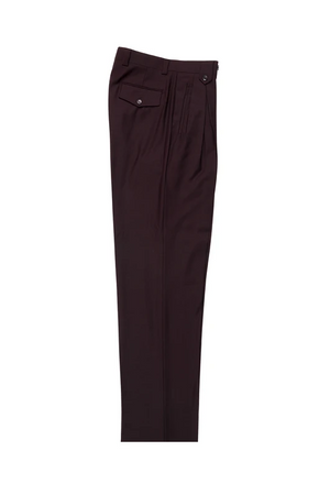 Tiglio Luxe Burgundy Wide Leg, Pure Wool Dress Pants 2576