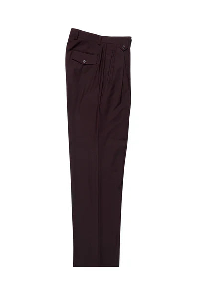 Burgundy Wide Leg Wool Dress Pant 2586/2576 by Tiglio Luxe 1   - from alligatorwarehouse.com
