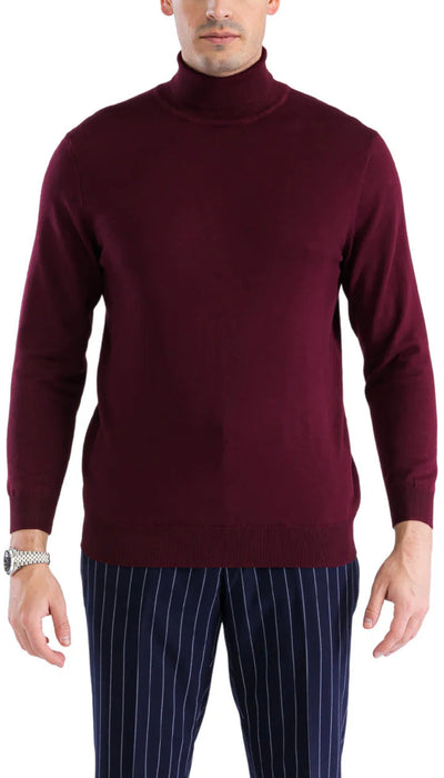 MENS BURGUNDY PULLOVER TURTLENECK SWEATER 1   - from alligatorwarehouse.com