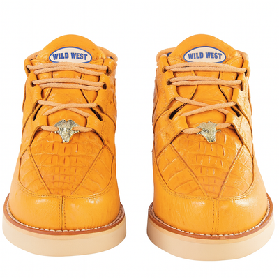 Men's Wild West Boots Caiman and Smooth Ostrich Skin Shoe 2ZA052802 7 2ZA052802-060  - from alligatorwarehouse.com