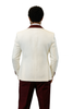 Hilton White and Burgundy Paisley Peak Lapel Tuxedo Jacket with Matching Shawl Vest and Wool Pants – Includes Bow Tie 6   - from alligatorwarehouse.com