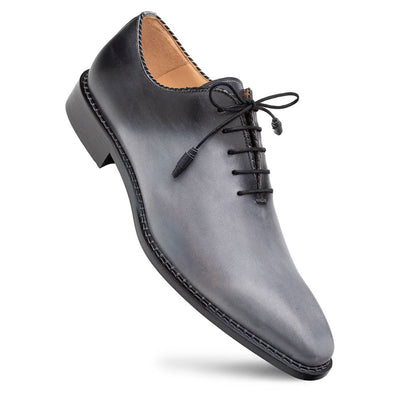 Men's Barbaro Two-Tone Grey/Black Calfskin Leather Whole-Cut Oxfords By Mezlan Made In Spain Brand 1   - from alligatorwarehouse.com