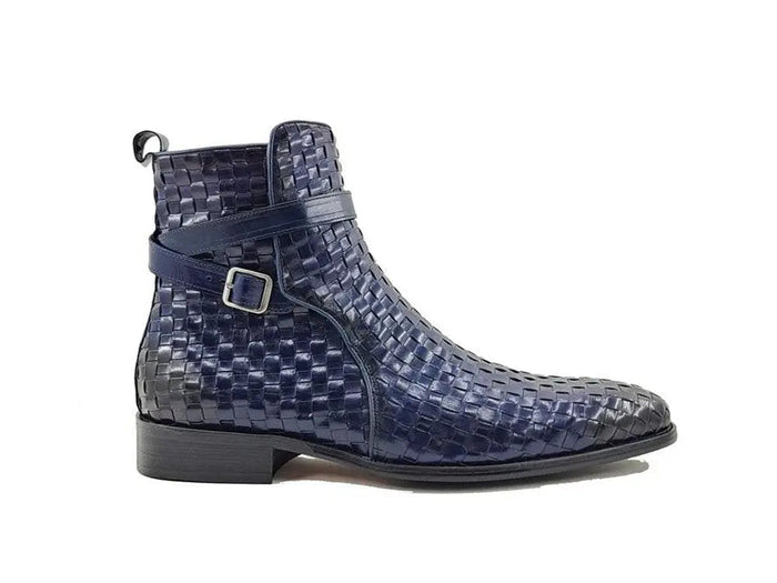 Carrucci Basket Weave Calfskin Buckle Boot